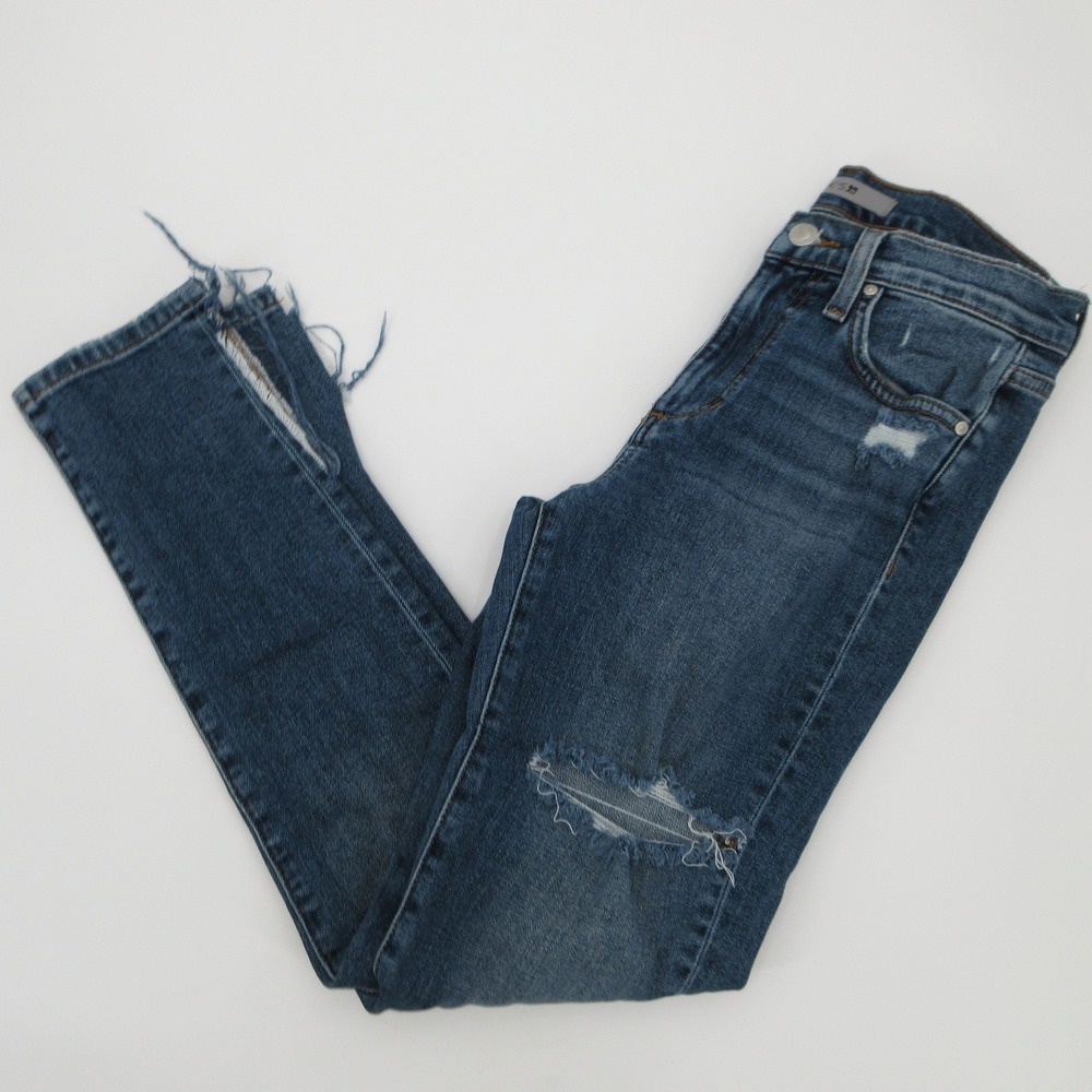 Joes Jeans Womens Size 26 Distressed Skinny Ankle Jeans Medium Wash Side Slit